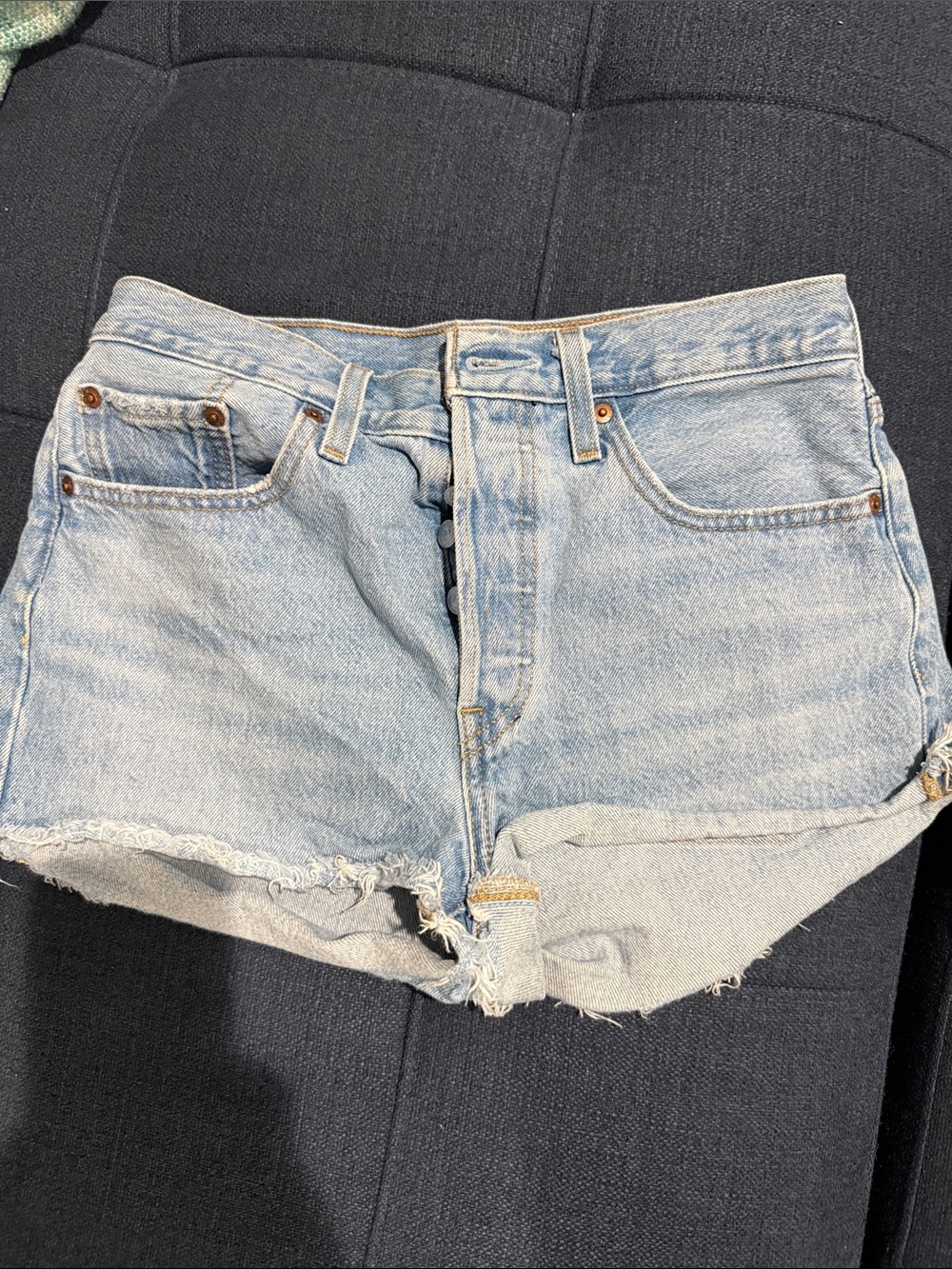 Levi's Light Blue High-Rise Denim Cutoff Shorts